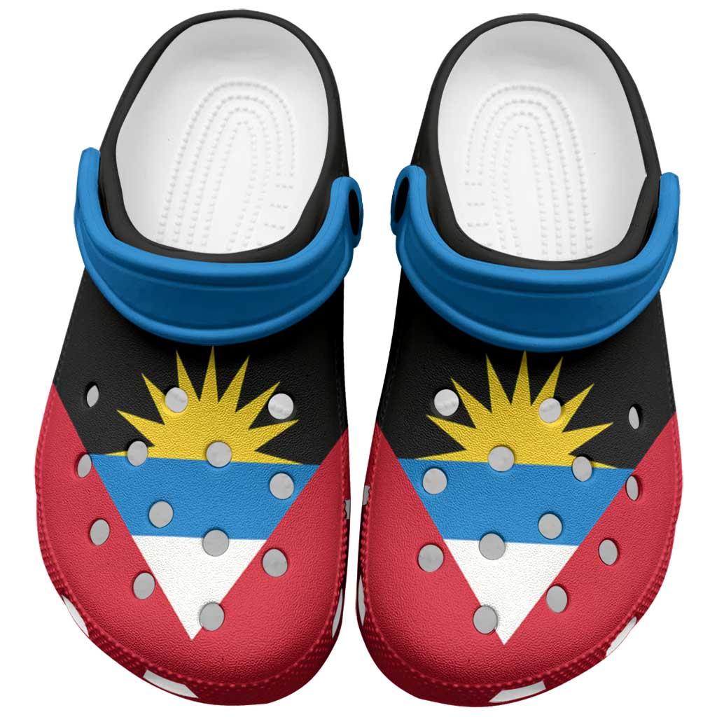Footwearmerch Antigua and Barbuda Flag Crocs Crocband Clogs Shoes Comfortable For Men Women and Kids