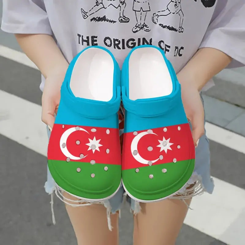Footwearmerch Azerbaijan Flag Crocs Crocband Clogs Shoes Comfortable For Men Women and Kids