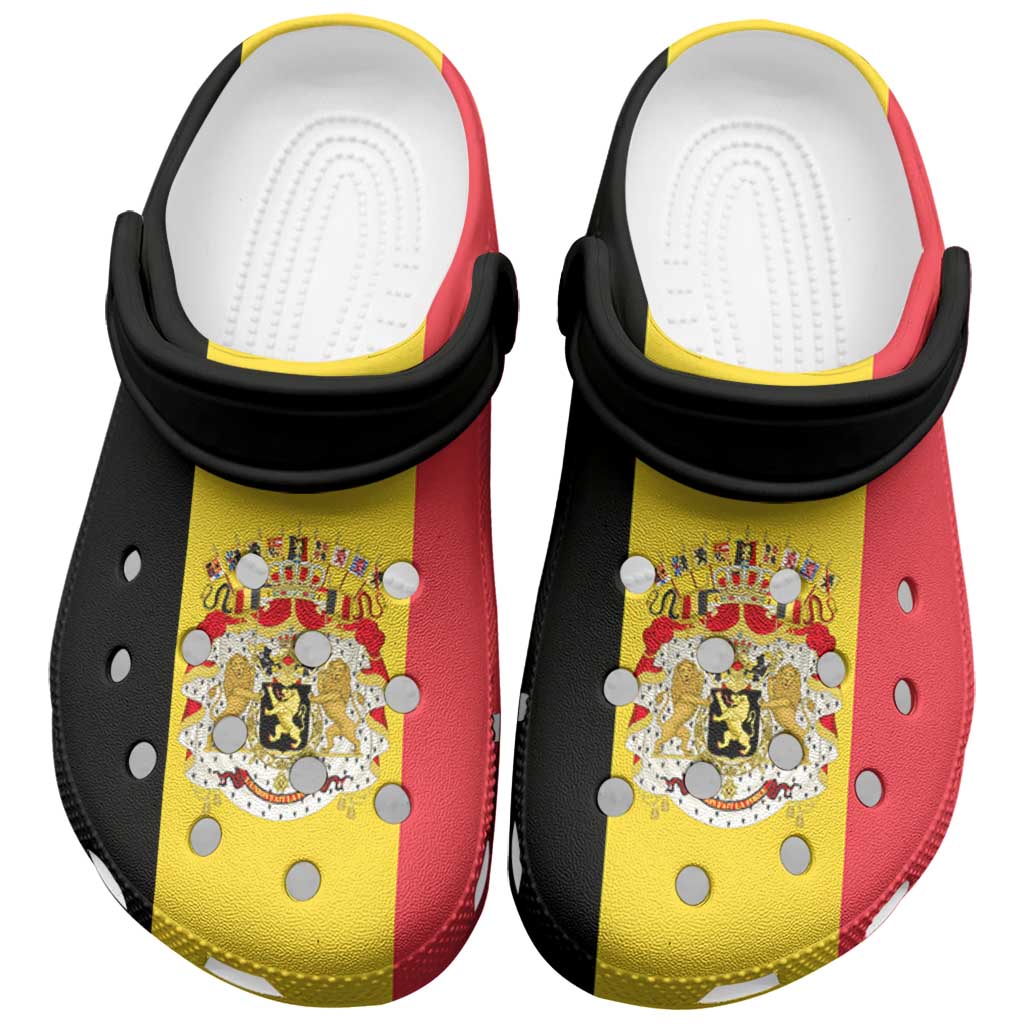 Footwearmerch Belgium Flag Crocs Crocband Clogs Shoes Comfortable For Men Women and Kids