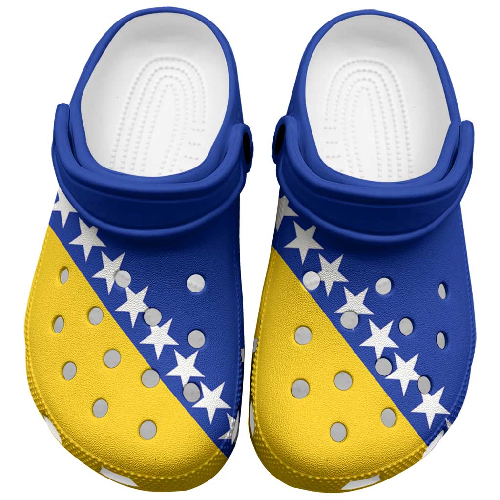 Footwearmerch Bosnia and Herzegovina Flag Crocs Crocband Clogs Shoes Comfortable For Men Women and Kids