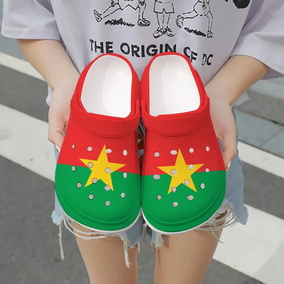 Footwearmerch Burkina Faso Flag Crocs Crocband Clogs Shoes Comfortable For Men Women and Kids
