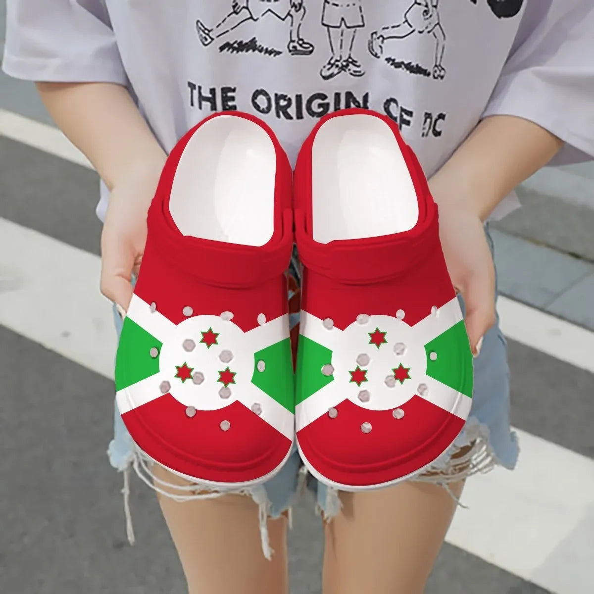 Footwearmerch Burundi Flag Crocs Crocband Clogs Shoes Comfortable For Men Women and Kids