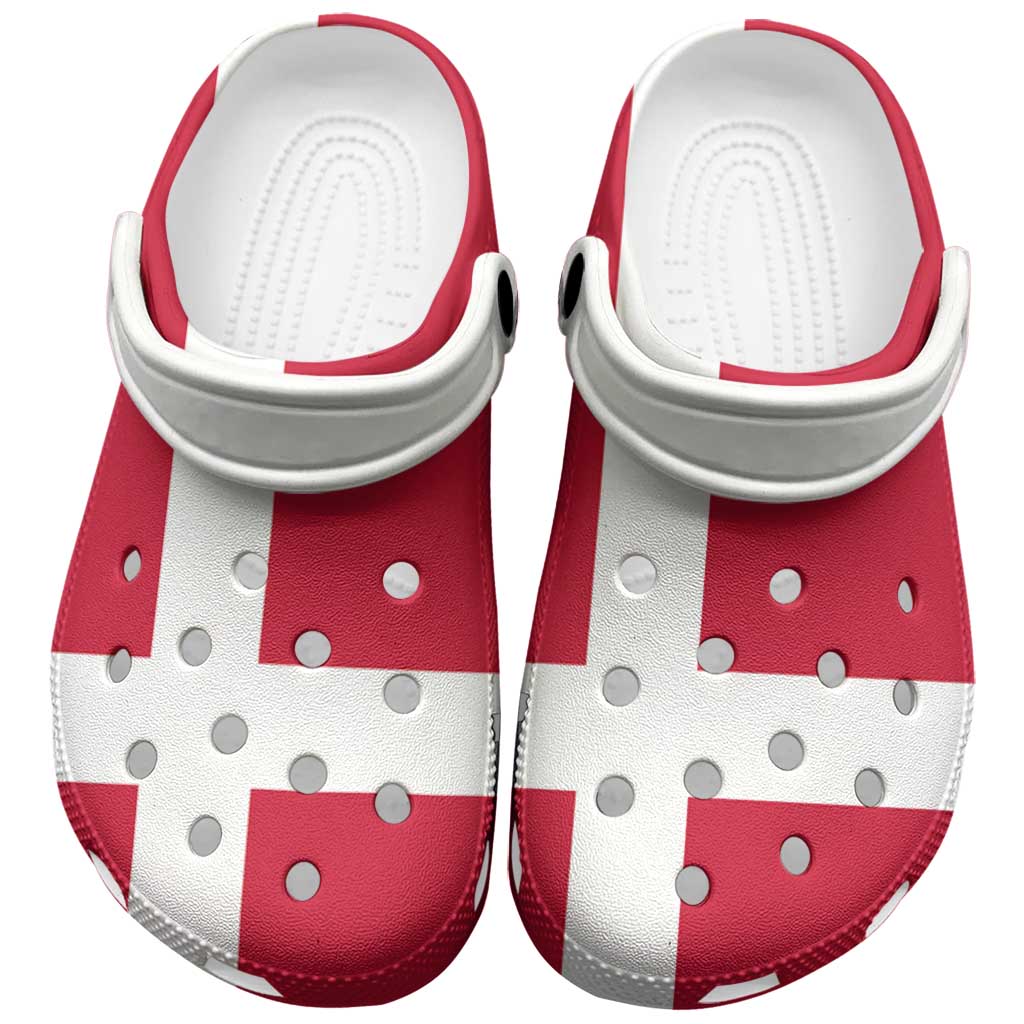 Footwearmerch Denmark Flag Crocs Crocband Clogs Shoes Comfortable For Men Women and Kids