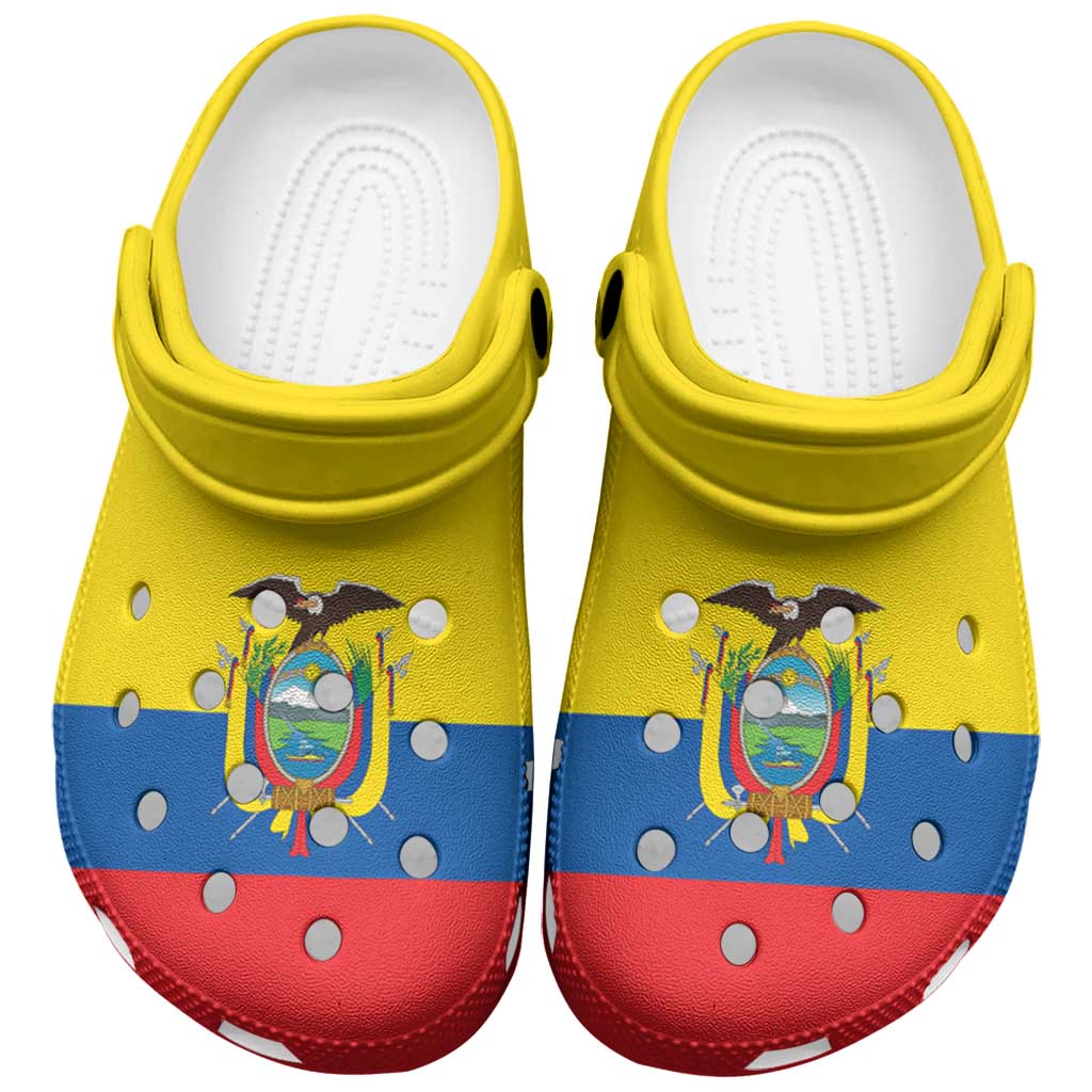 Footwearmerch Ecuador Flag Crocs Crocband Clogs Shoes Comfortable For Men Women and Kids