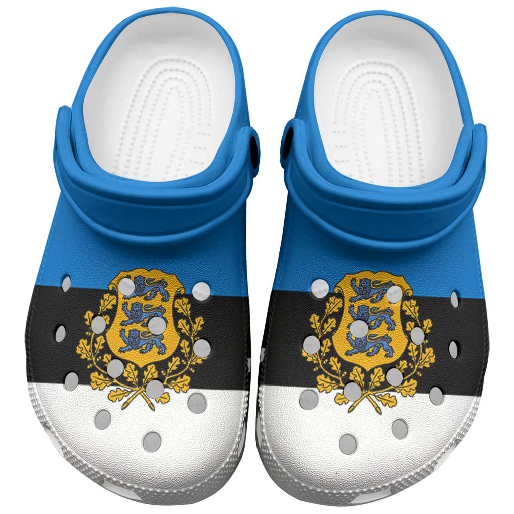 Footwearmerch Estonia Flag Crocs Crocband Clogs Shoes Comfortable For Men Women and Kids