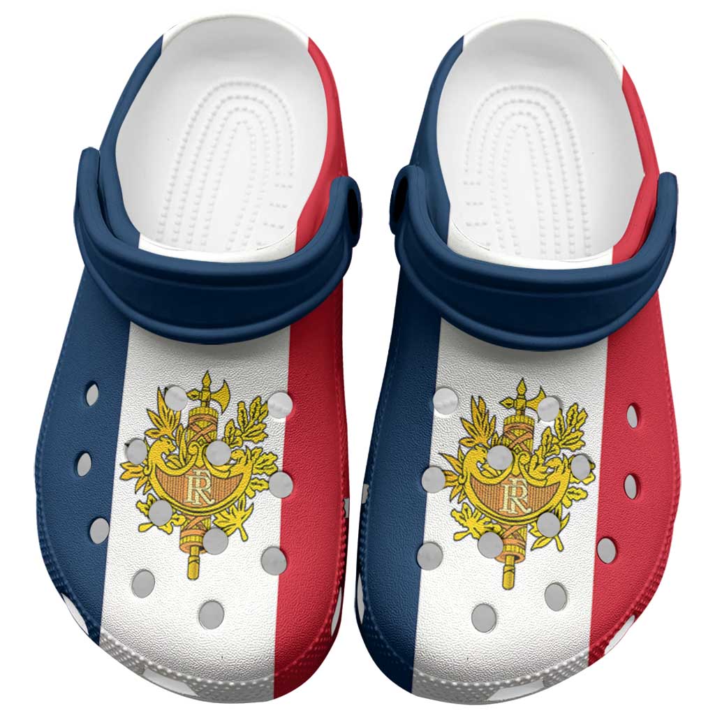 Footwearmerch France Flag Crocs Crocband Clogs Shoes Comfortable For Men Women and Kids