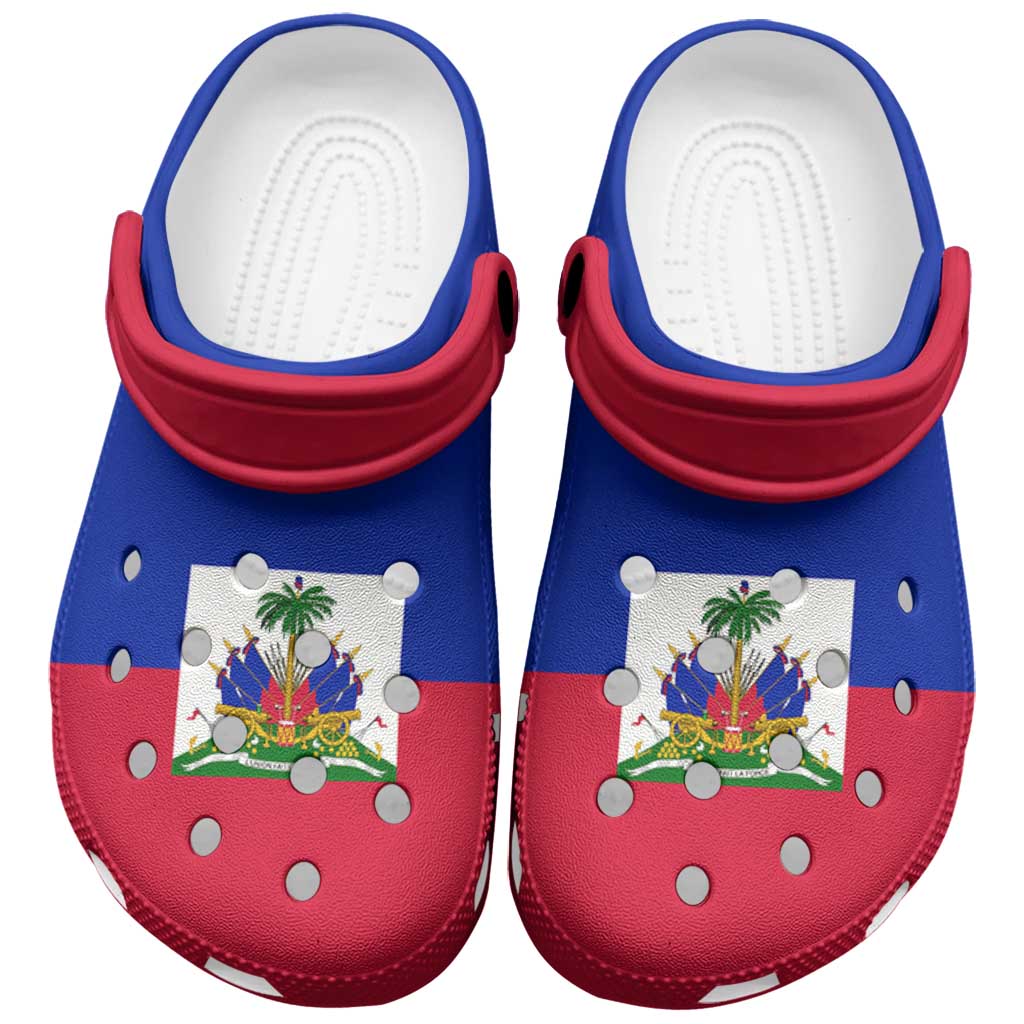 Footwearmerch Haiti Flag Crocs Crocband Clogs Shoes Comfortable For Men Women and Kids