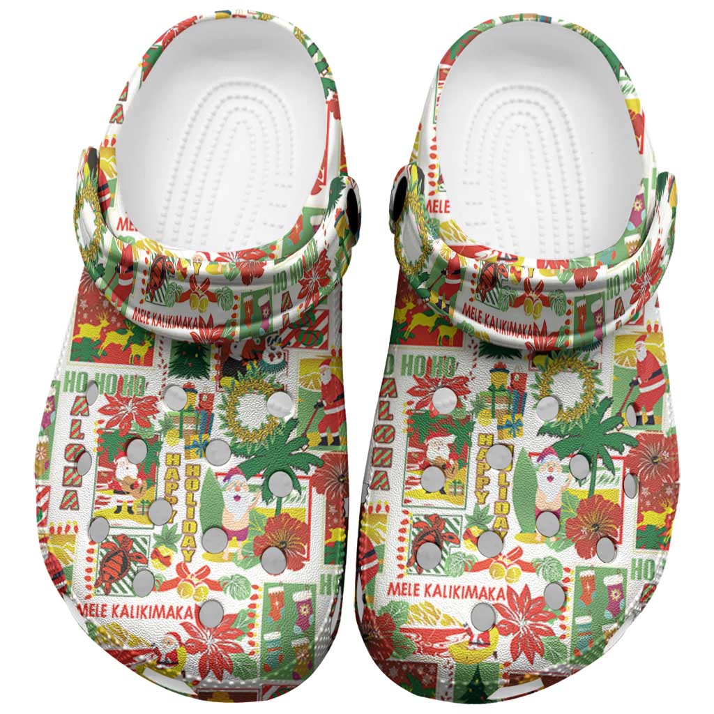 Footwearmerch Hawaiian Santa Christmas Crocs Crocband Clogs Shoes Comfortable For Men Women and Kids