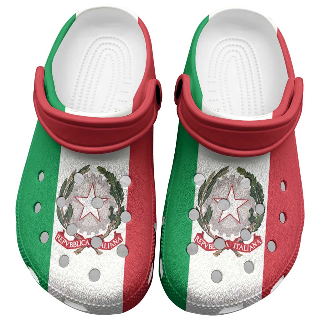 Footwearmerch Italy Flag Crocs Crocband Clogs Shoes Comfortable For Men Women and Kids