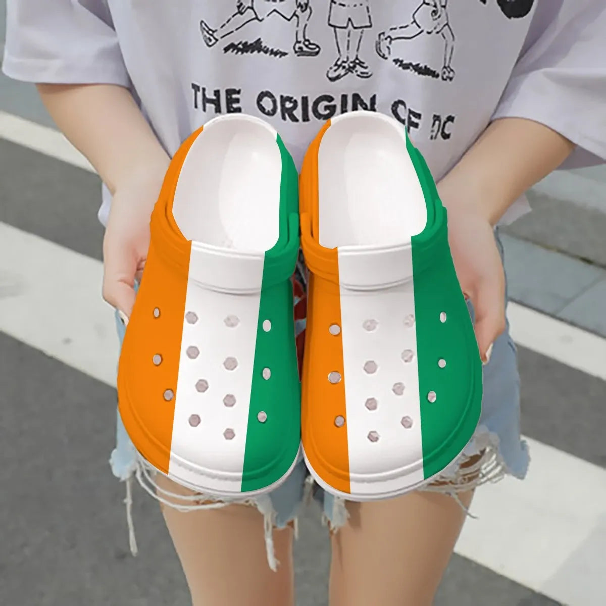 Footwearmerch Ivory Coast Flag Crocs Crocband Clogs Shoes Comfortable For Men Women and Kids