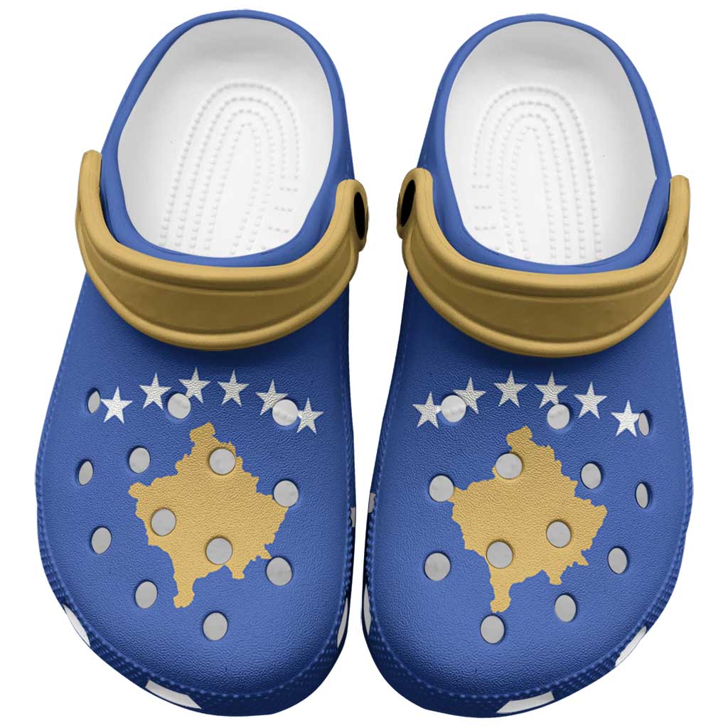 Footwearmerch Kosovo Flag Crocs Crocband Clogs Shoes Comfortable For Men Women and Kids