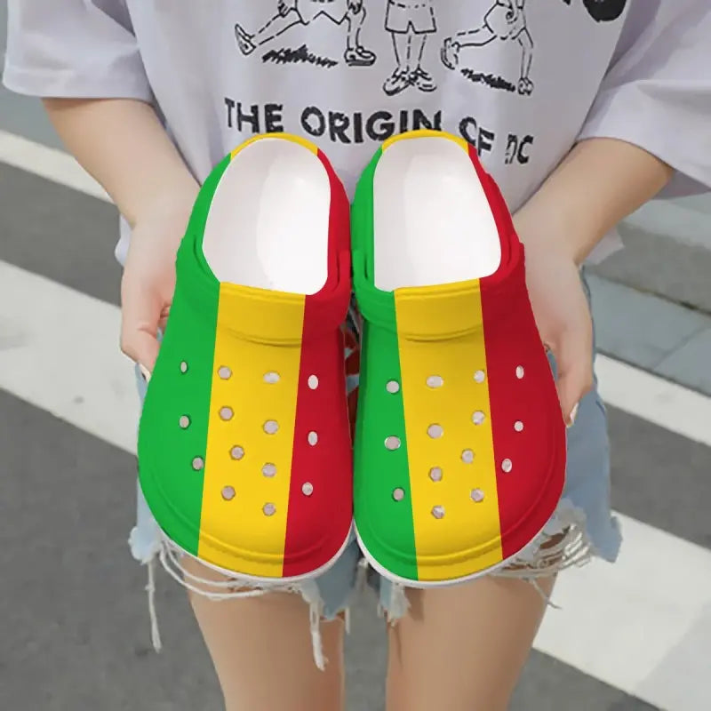 Footwearmerch Mali Flag Crocs Crocband Clogs Shoes Comfortable For Men Women and Kids