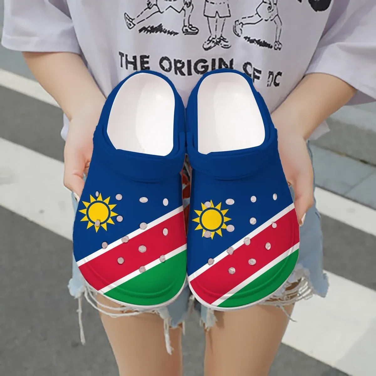 Footwearmerch Namibia Flag Crocs Crocband Clogs Shoes Comfortable For Men Women and Kids