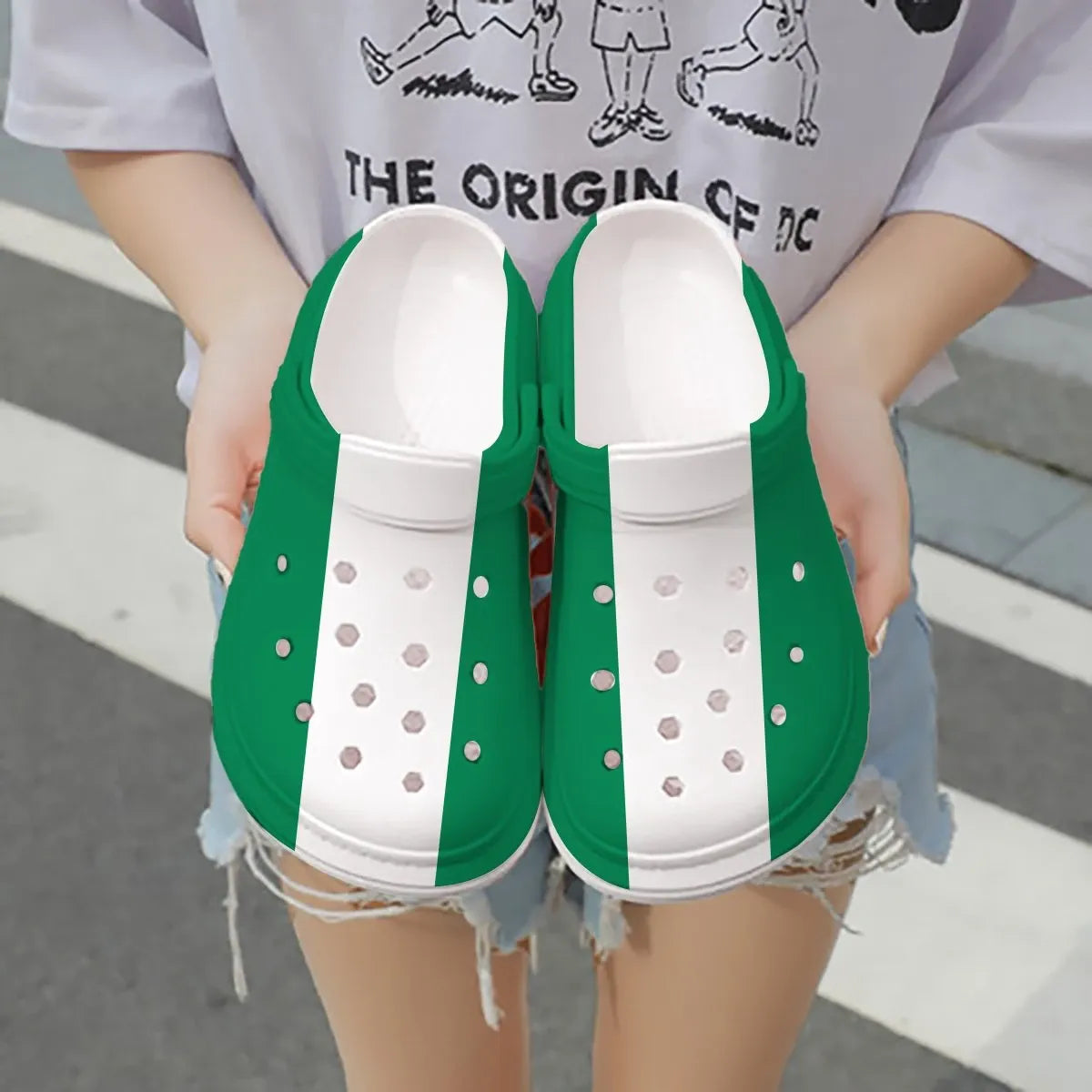 Footwearmerch Nigeria Flag Crocs Crocband Clogs Shoes Comfortable For Men Women and Kids