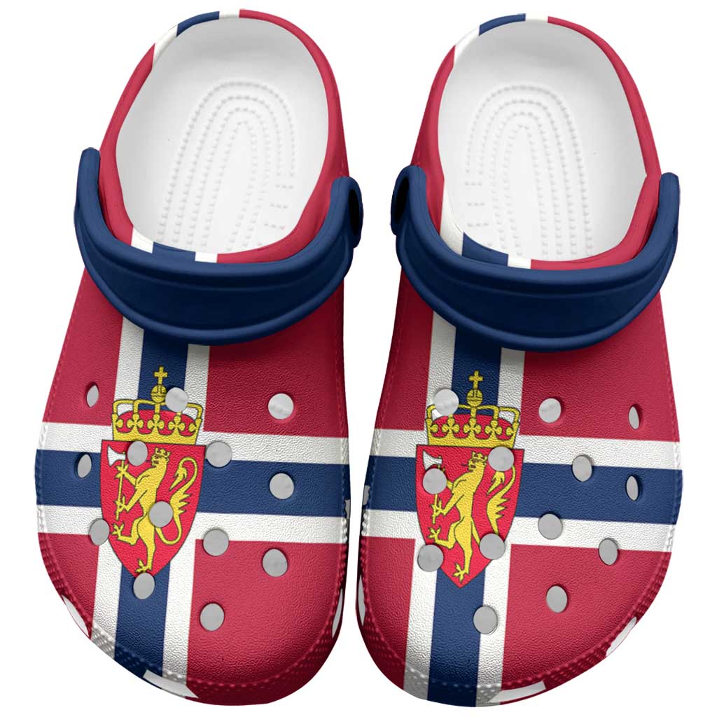 Footwearmerch Norway Flag Crocs Crocband Clogs Shoes Comfortable For Men Women and Kids