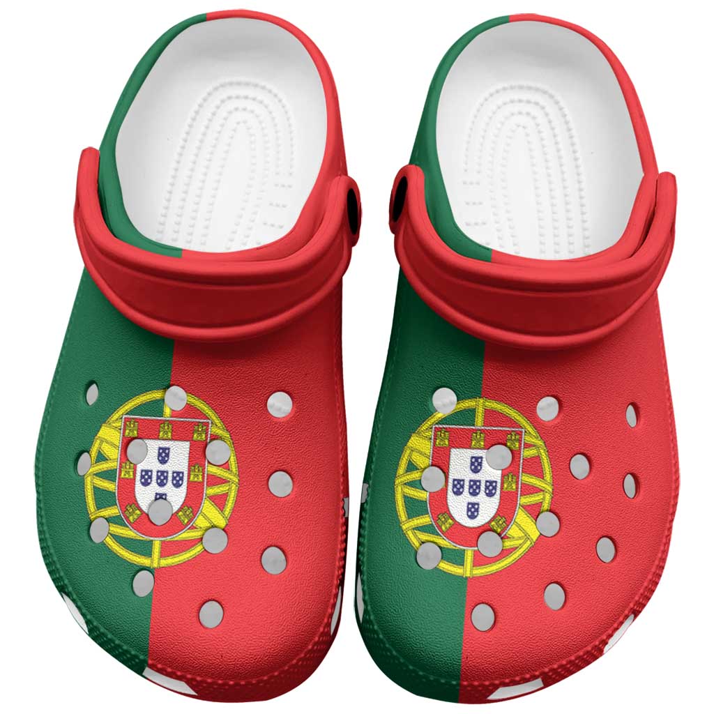 Footwearmerch Portugal Flag Crocs Crocband Clogs Shoes Comfortable For Men Women and Kids