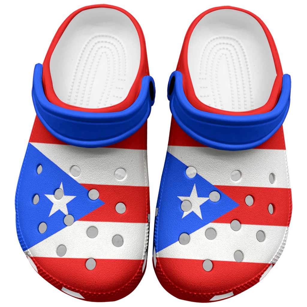 Footwearmerch Puerto Rico Flag Crocs Crocband Clogs Shoes Comfortable For Men Women and Kids