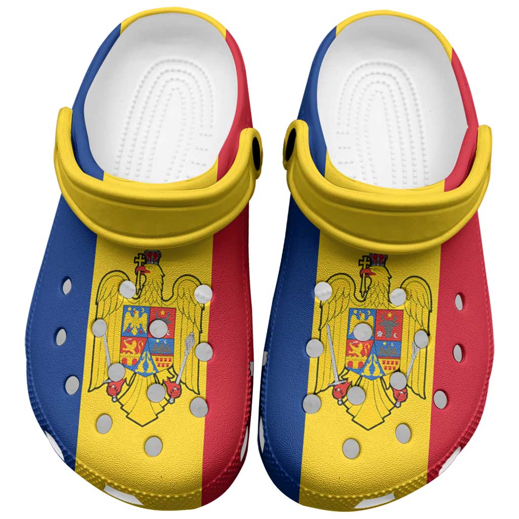 Footwearmerch Romania Flag Crocs Crocband Clogs Shoes Comfortable For Men Women and Kids