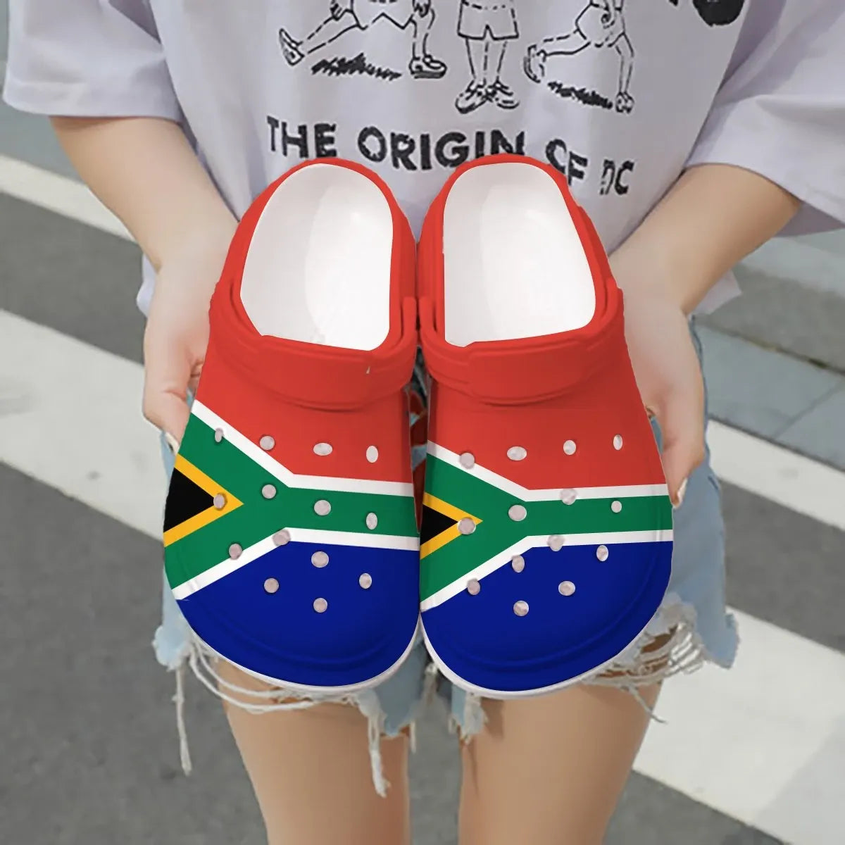 Footwearmerch South Africa Flag Crocs Crocband Clogs Shoes Comfortable For Men Women and Kids