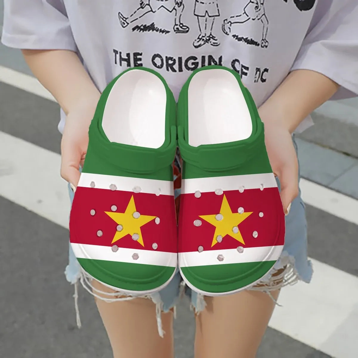 Footwearmerch Suriname Flag Crocs Crocband Clogs Shoes Comfortable For Men Women and Kids