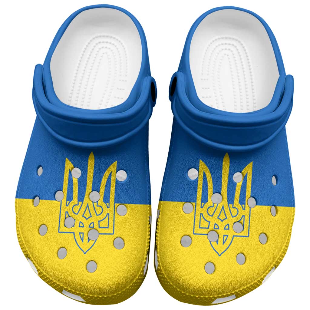 Footwearmerch Ukraine Flag Crocs Crocband Clogs Shoes Comfortable For Men Women and Kids