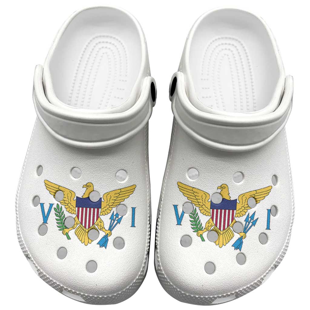 Footwearmerch US Virgin Islands Flag Crocs Crocband Clogs Shoes Comfortable For Men Women and Kids