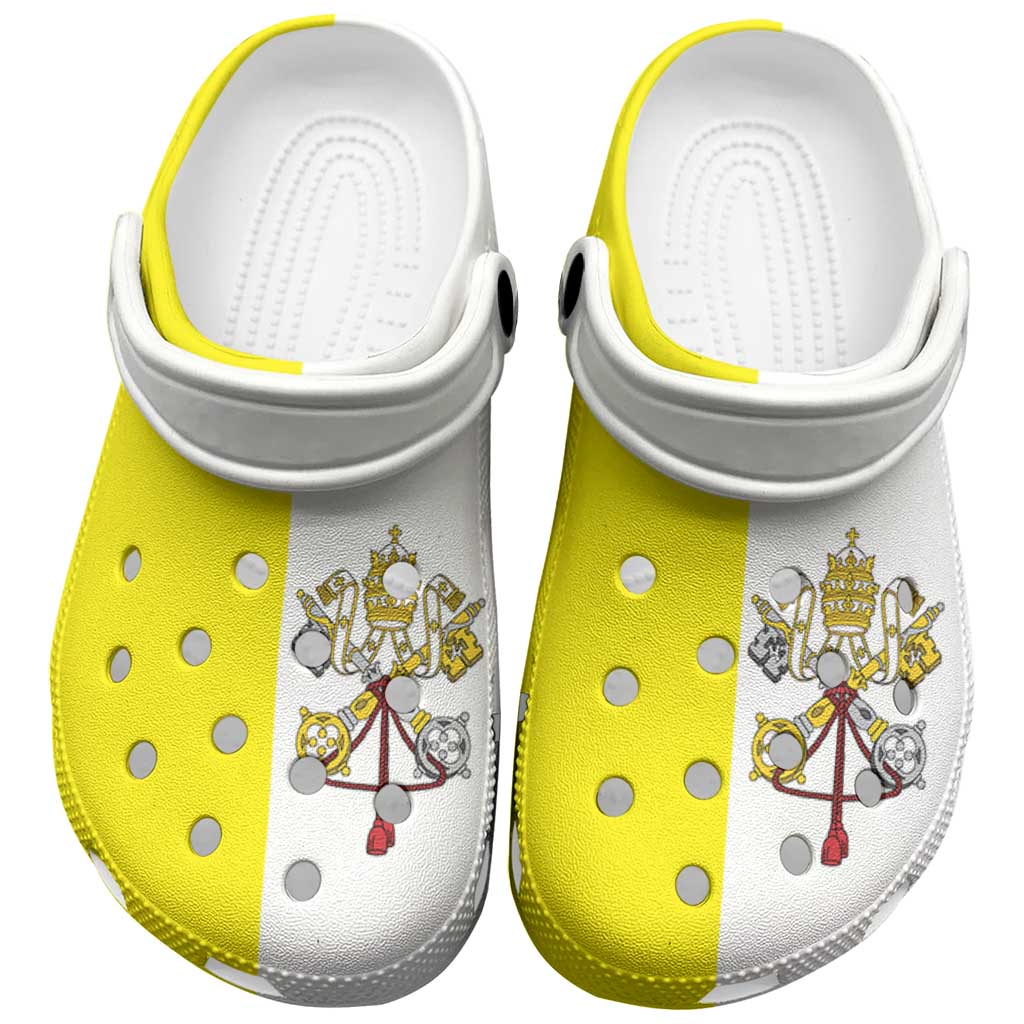 Footwearmerch Vatican City Flag Crocs Crocband Clogs Shoes Comfortable For Men Women and Kids