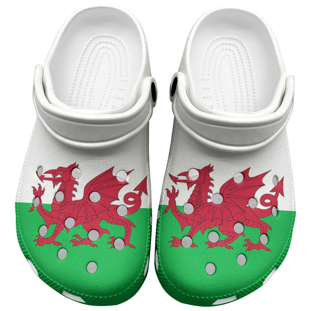 Footwearmerch Wales Flag Crocs Crocband Clogs Shoes Comfortable For Men Women and Kids