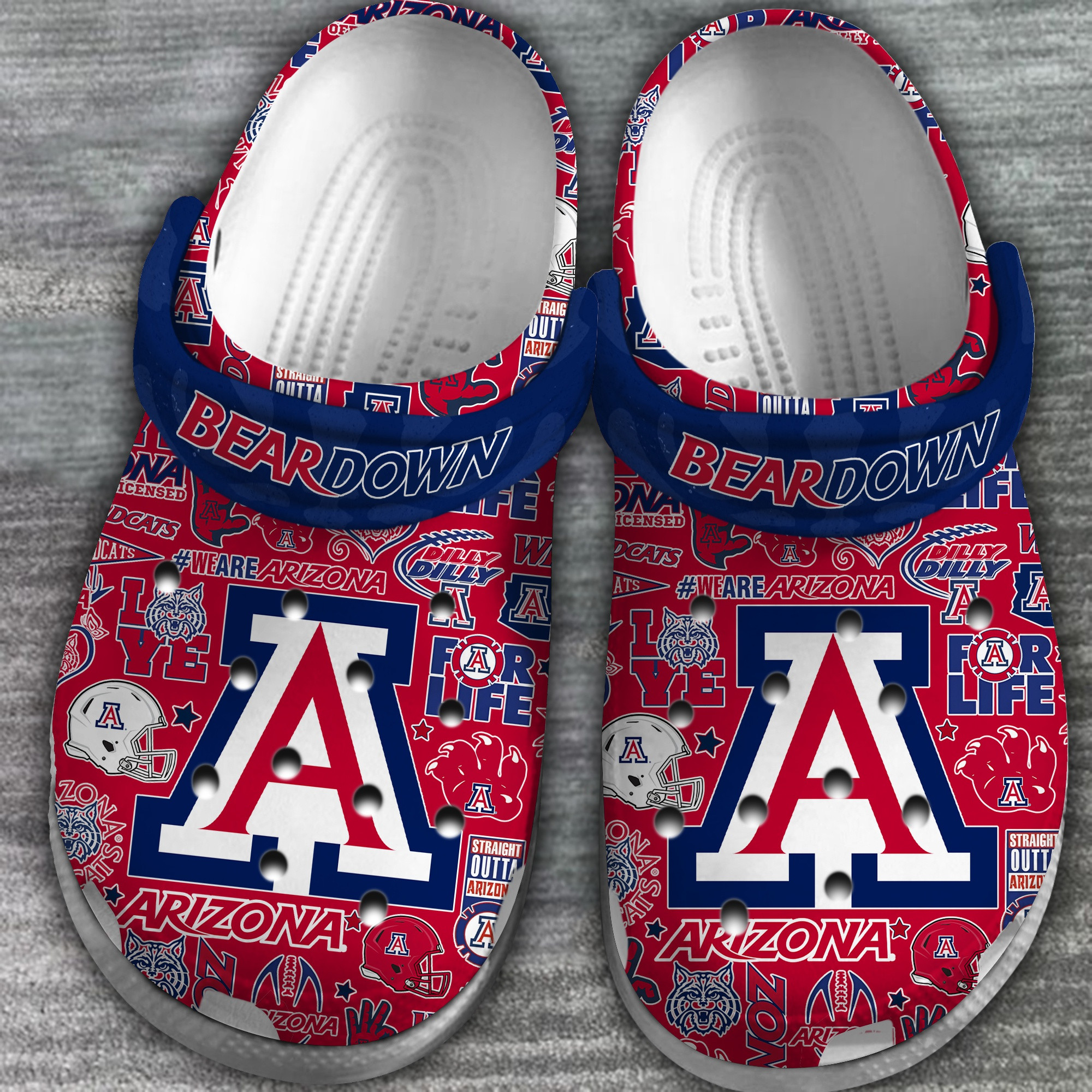 Footwearmerch Arizona Wildcats NCAA Sport Crocs Crocband Clogs Shoes Comfortable For Men Women and Kids