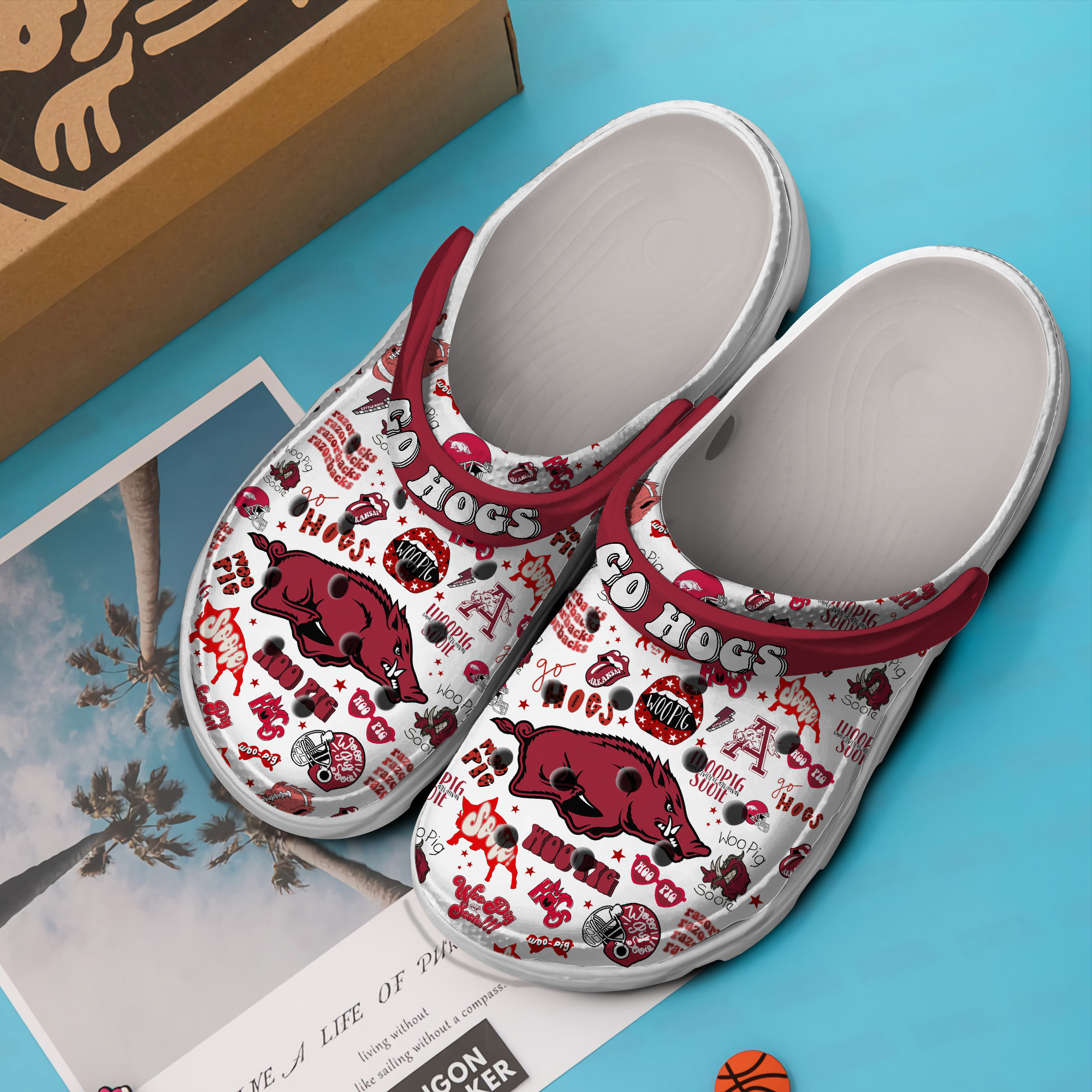 Footwearmerch Arkansas Razorbacks NCAA Sport Crocs Crocband Clogs Shoes Comfortable For Men Women and Kids