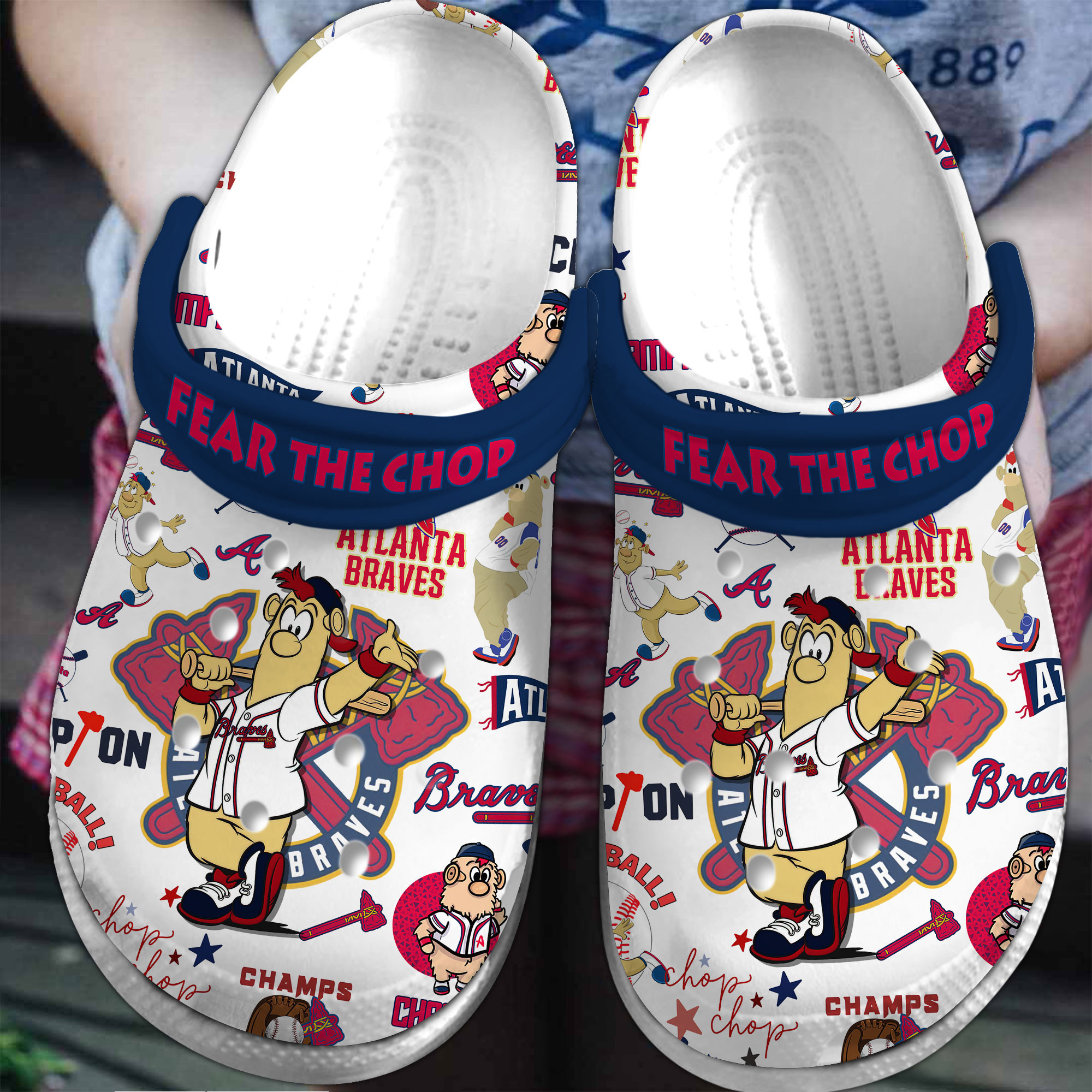 Footwearmerch Atlanta Braves Baseball MLB Sport Crocs Crocband Clogs Shoes Comfortable For Men Women and Kids