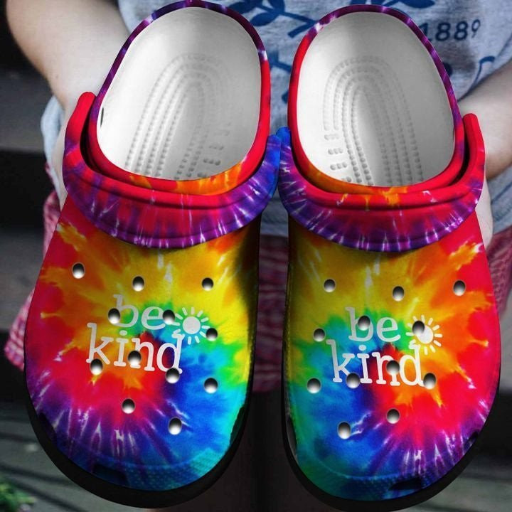 Footwearmerch Be Kind Tie Dye Cool Shoes Clogs - Be Kind Outdoor Shoes Clogs