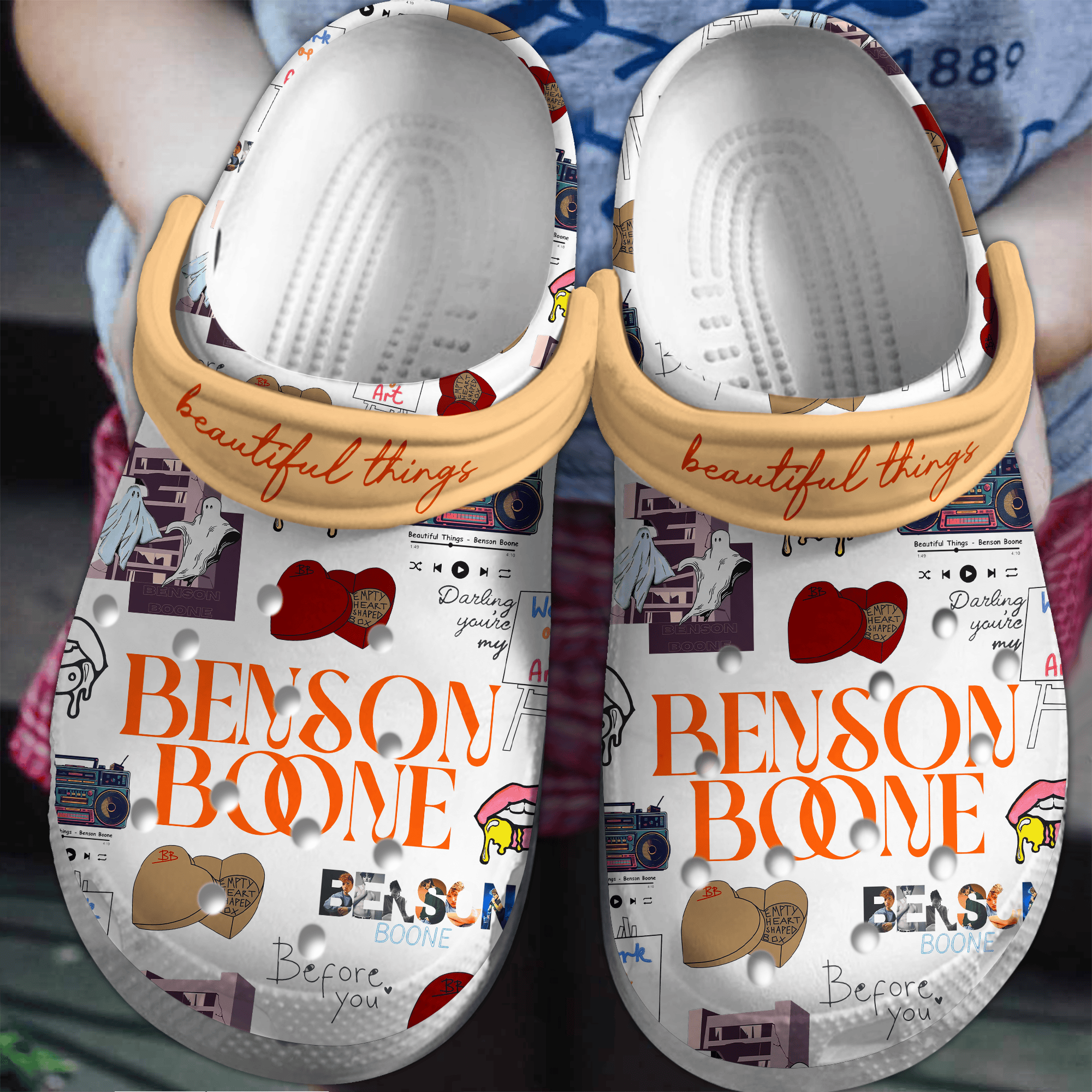 Footwearmerch Beautiful Things Benson Boone Music Crocs Crocband Clogs Shoes Comfortable For Men Women and Kids