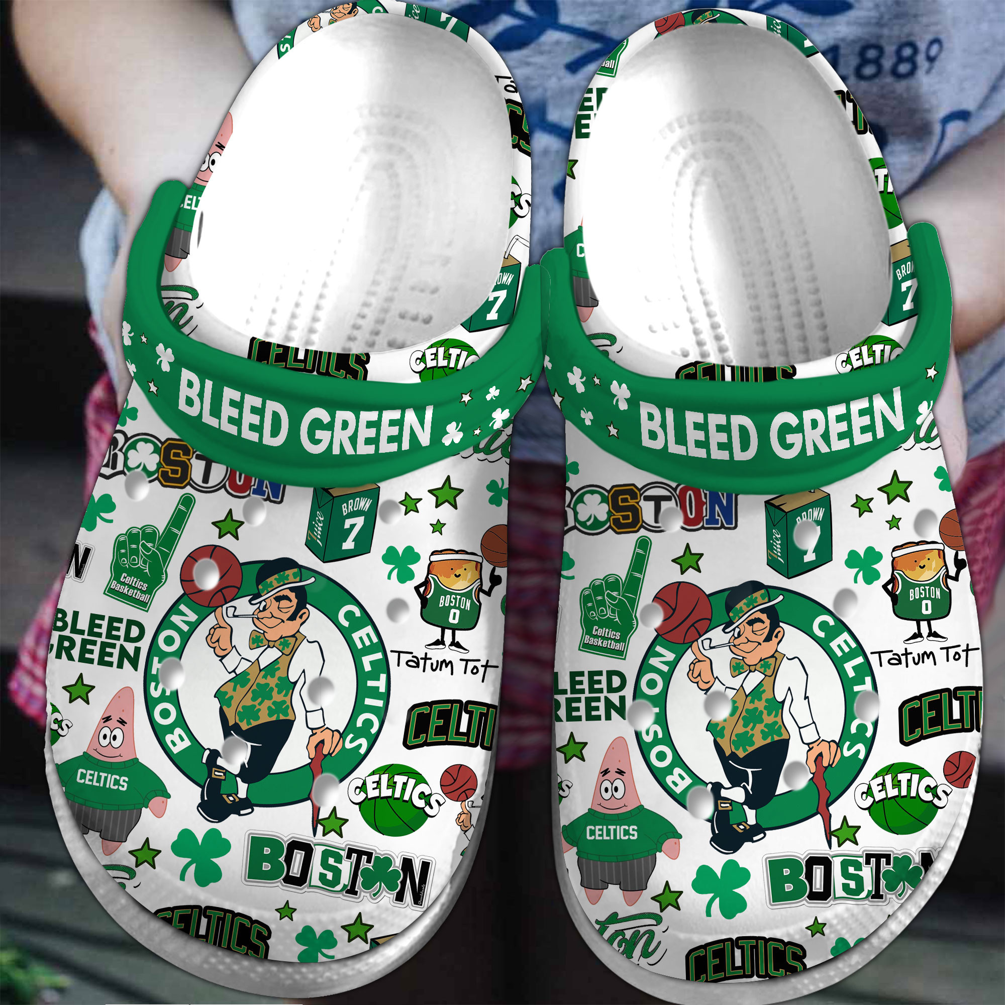 Footwearmerch Boston Celtics NBA Sport Crocs Crocband Clogs Shoes Comfortable For Men Women and Kids