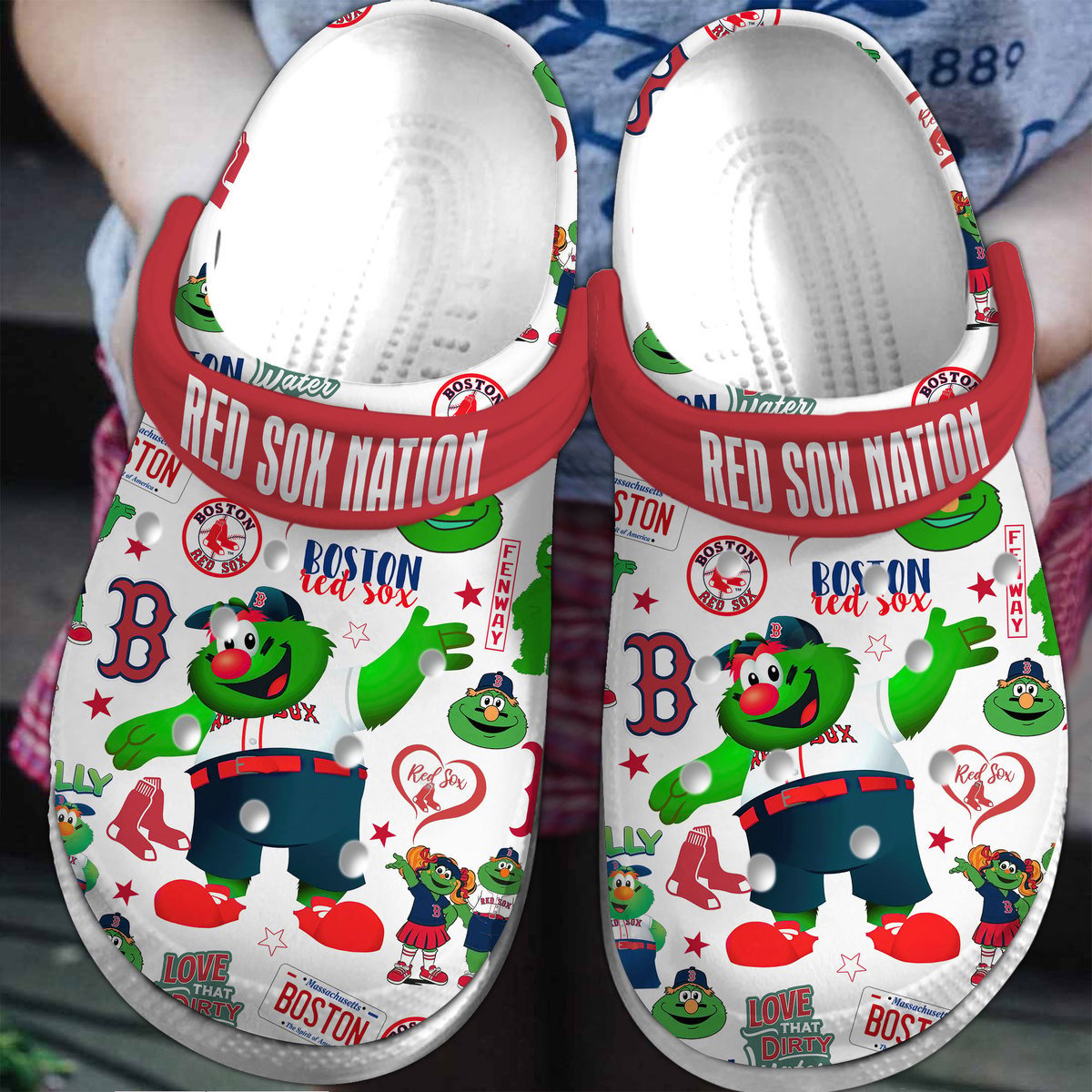 Footwearmerch Boston Red Sox MLB Sport Crocs Crocband Clogs Shoes Comfortable For Men Women and Kids