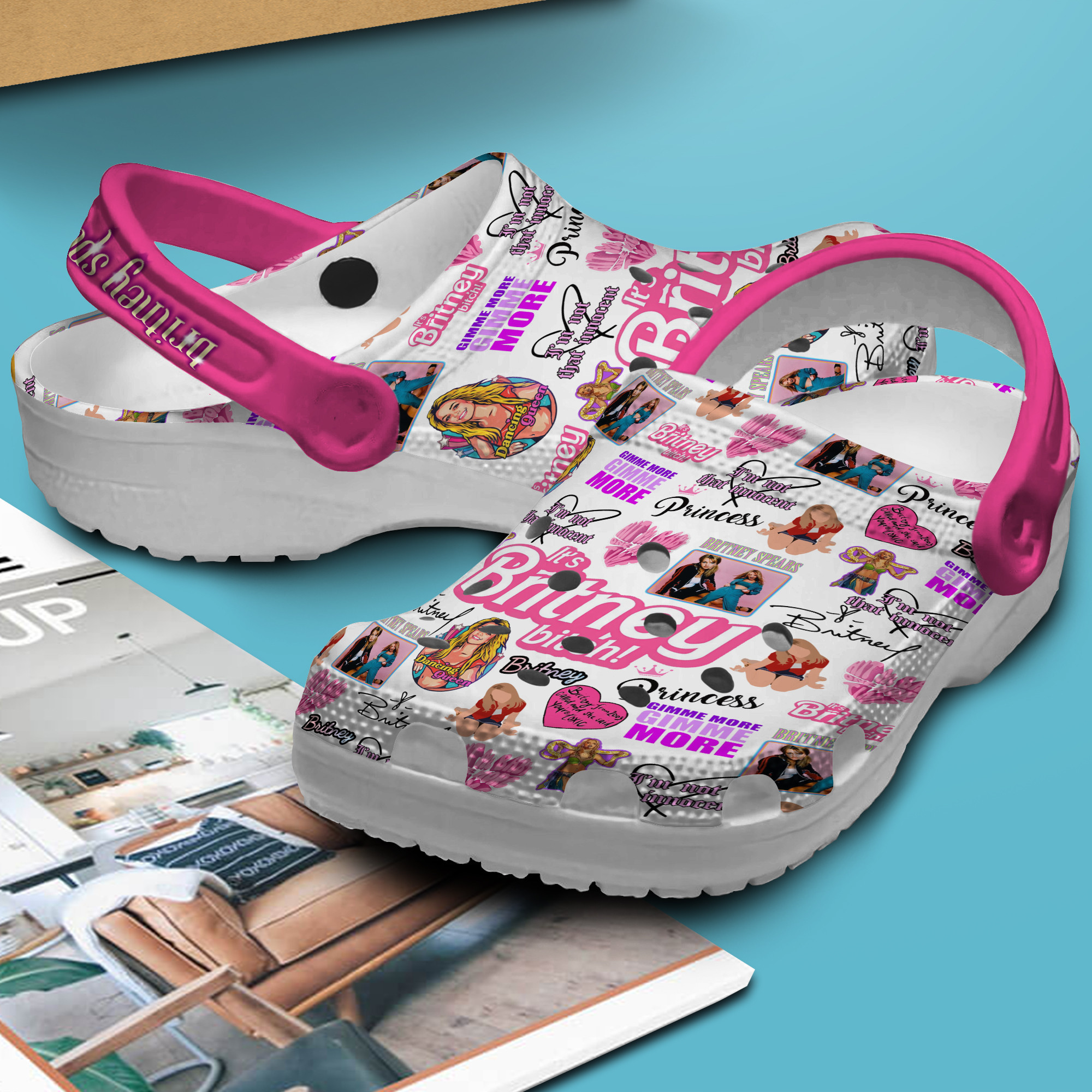 Footwearmerch Britney Spears Music Crocs Crocband Clogs Shoes Comfortable For Men Women and Kids