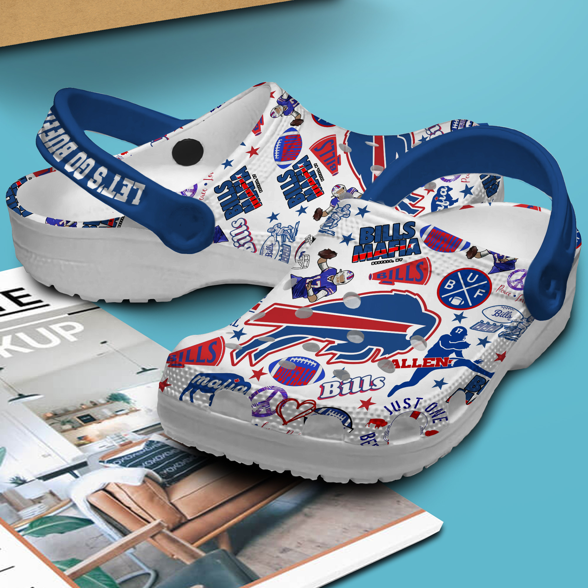 Footwearmerch Buffalo Bills NFL Sport Crocs Crocband Clogs Shoes Comfortable For Men Women and Kids