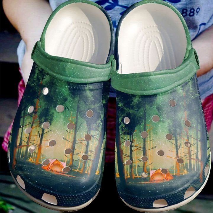Footwearmerch Camping In The Woods Rubber clog Shoes Comfy Footwear