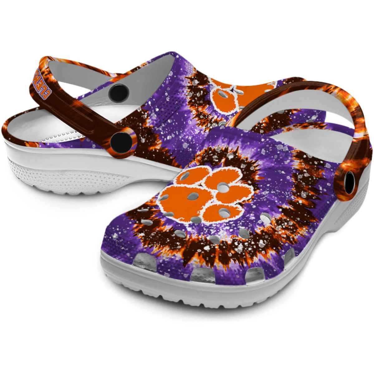 Footwearmerch Clemson Tigers NCAA Sport Crocs Crocband Clogs Shoes Comfortable For Men Women and Kids