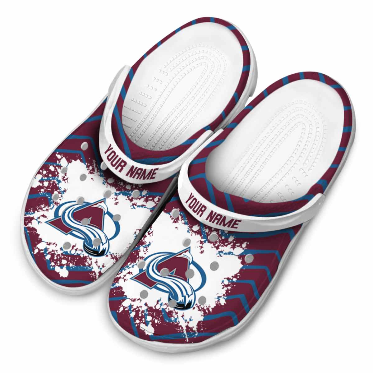 Footwearmerch Colorado Avalanche NHL Sport Crocs Crocband Clogs Shoes Comfortable For Men Women and Kids