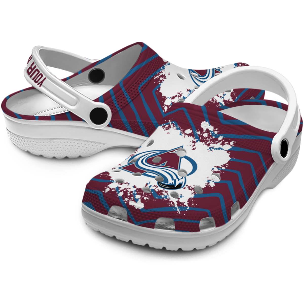 Footwearmerch Colorado Avalanche NHL Sport Crocs Crocband Clogs Shoes Comfortable For Men Women and Kids
