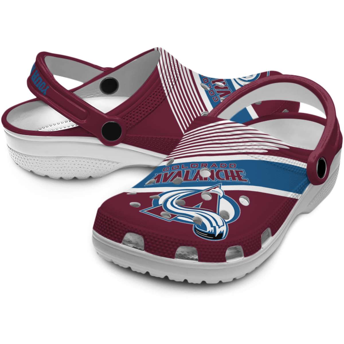 Footwearmerch Colorado Avalanche NHL Sport Crocs Crocband Clogs Shoes Comfortable For Men Women and Kids