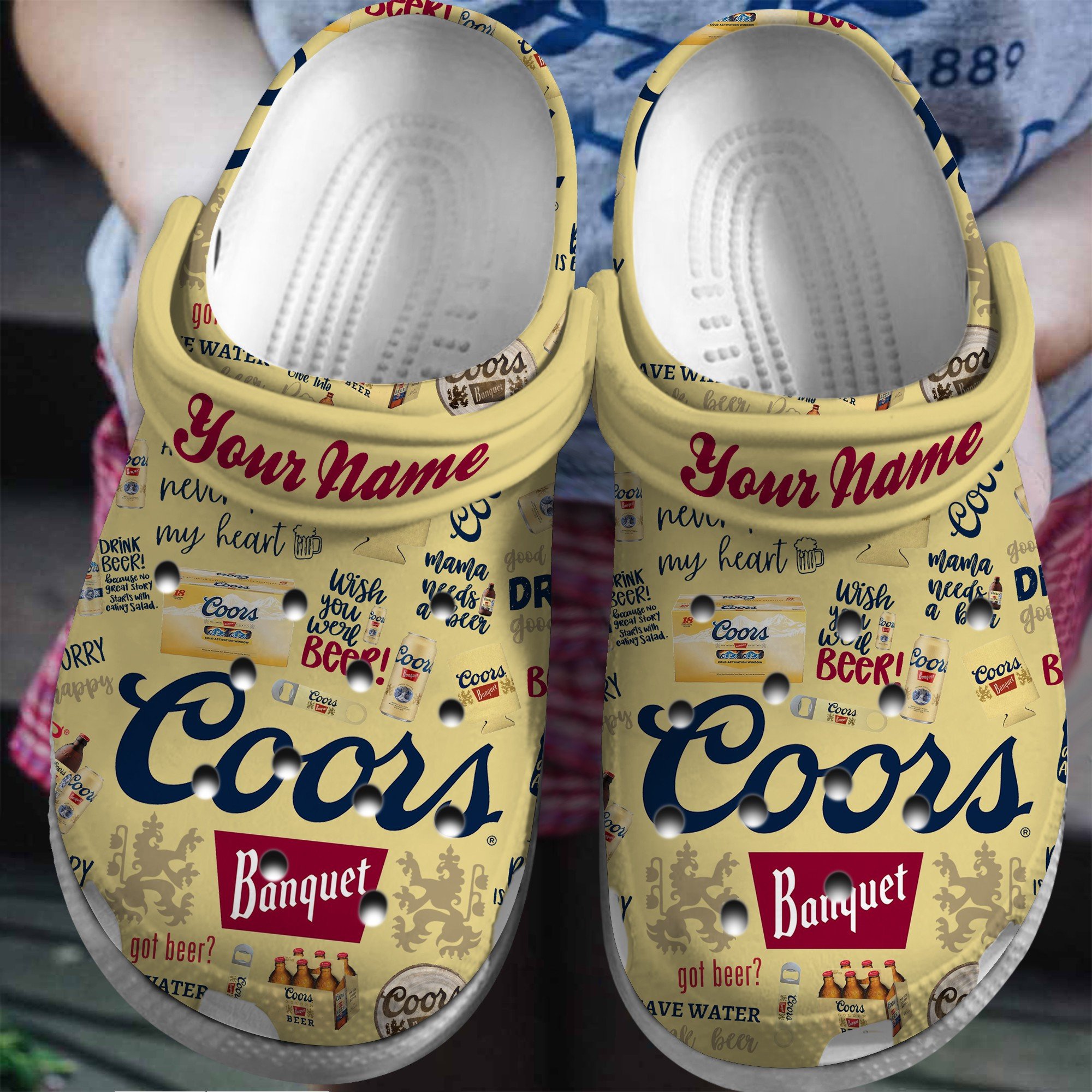 Footwearmerch Coors Beer Crocs Crocband Clogs Shoes Comfortable For Men Women and Kids
