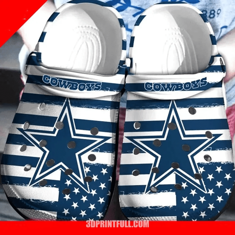 Footwearmerch Dallas Cowboys Nfl 10 Team Gift For Fan Rubber Crocband