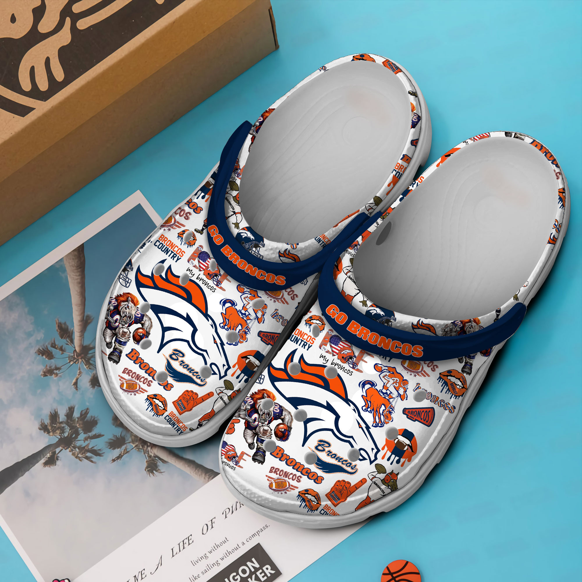 Footwearmerch Denver Broncos NFL Sport Crocs Crocband Clogs Shoes Comfortable For Men Women and Kids