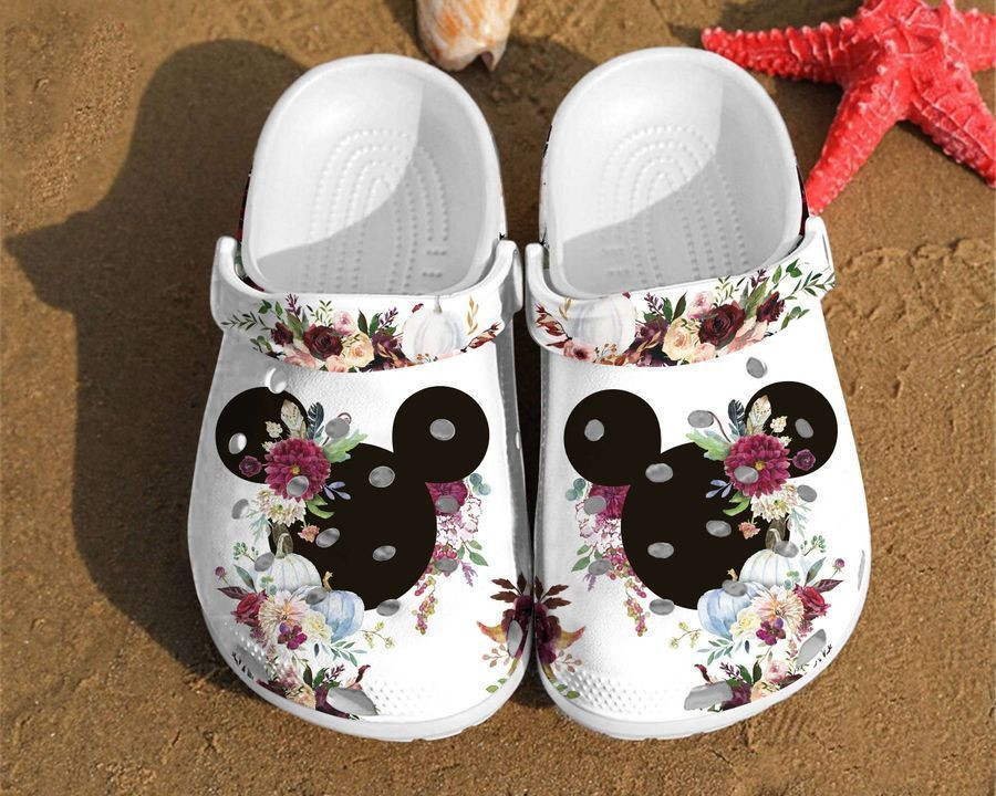 footwearmerch-disney-mickey-ears-watercolor-floral-minnie-art-mouse-anniversary-gifts-clog-shoes-3l5vg