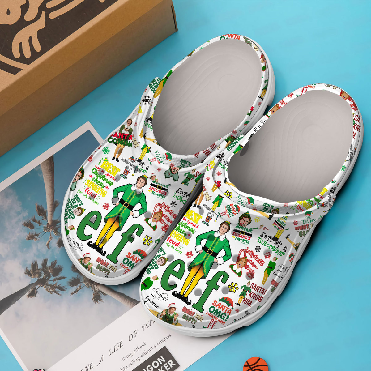 Footwearmerch Elf Movie Crocs Crocband Clogs Shoes Comfortable For Men Women and Kids
