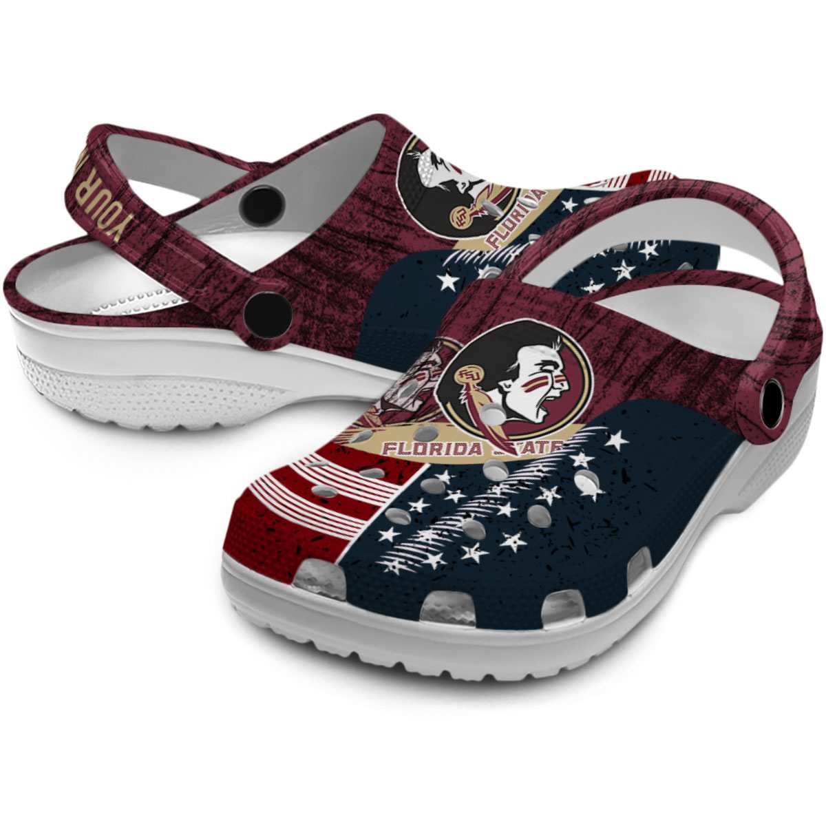 Footwearmerch Florida State Seminoles NCAA Sport Crocs Crocband Clogs Shoes Comfortable For Men Women and Kids
