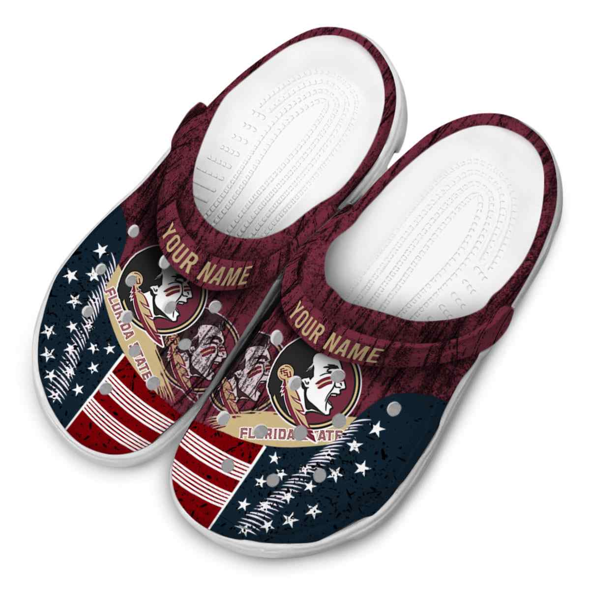 Footwearmerch Florida State Seminoles NCAA Sport Crocs Crocband Clogs Shoes Comfortable For Men Women and Kids