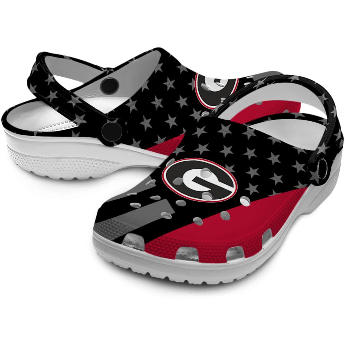 Footwearmerch Georgia Bulldogs NCAA Sport Crocs Crocband Clogs Shoes Comfortable For Men Women and Kids